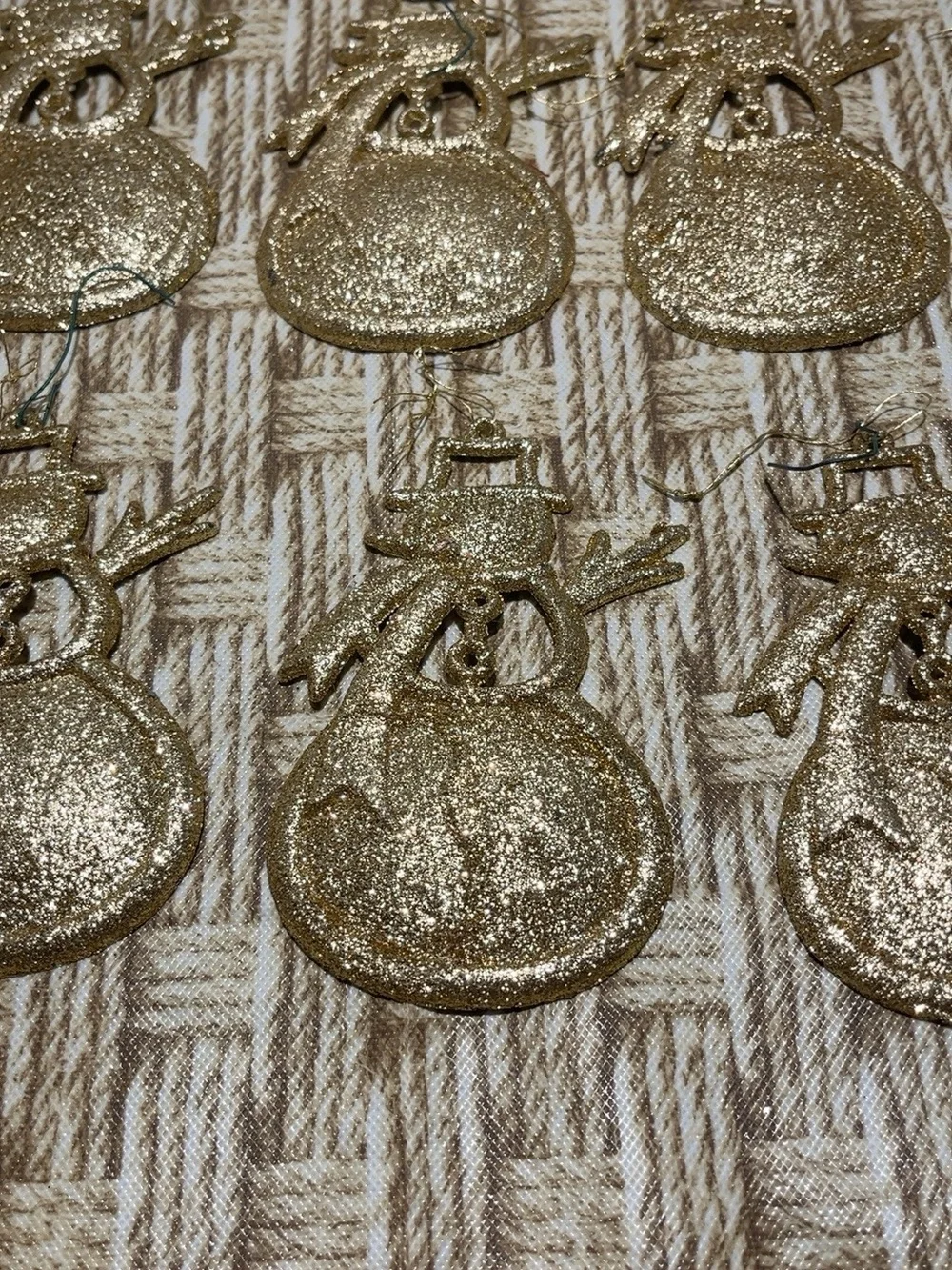 Glitter Gold Snowman Ornament Set - Home Accents